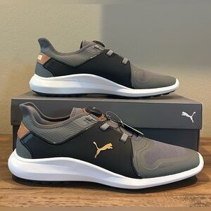 Puma Ignite Fastened8 Disc Men’s Golf Shoes-Quiet Shade/Gold/Black-Size 12 NIB🔥